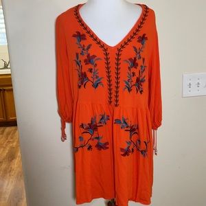 City Chic Previous embroidered dress- orange